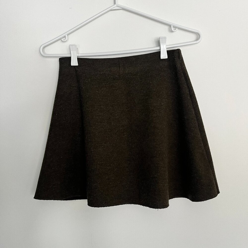 *SOLD* Zara Trafaluc A-Line Mini Skirt | Dark Olive - Picture 1 of 3